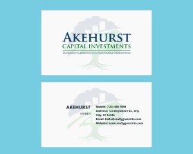 Business Card & Stationery Design entry 2219391 submitted by davidswidjaja to the Business Card & Stationery Design for Akehurst Capital Investments run by akehurst