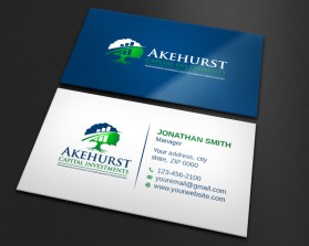 Business Card & Stationery Design Entry 2307070 submitted by Amit1991 to the contest for Akehurst Capital Investments run by akehurst