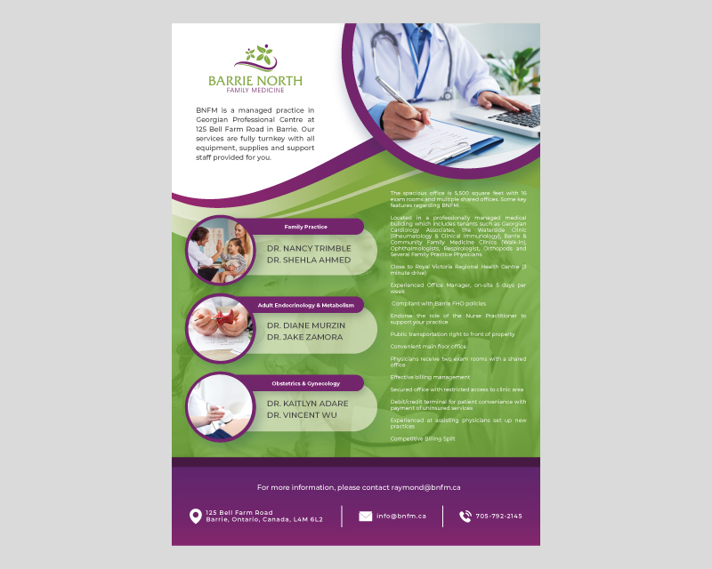 Brochure Design Entry 2276095 submitted by lp_barcenas to the contest for Barrie North Family Medicine run by BNFMraymond