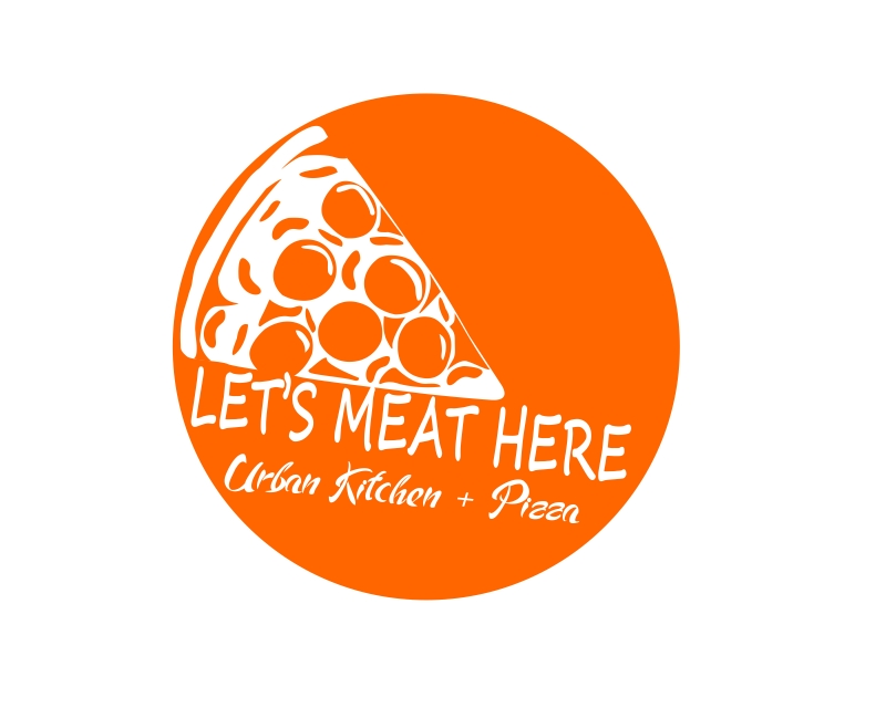 Logo Design Entry 2295892 submitted by rahman07 to the contest for Let's Meat Here Urban Kitchen + Pizza run by davidjuarezmail