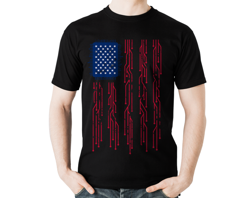 T-Shirt Design Entry 2370014 submitted by EdiWibowo to the contest for Electronics Circuit USA Flag run by kevinrose17