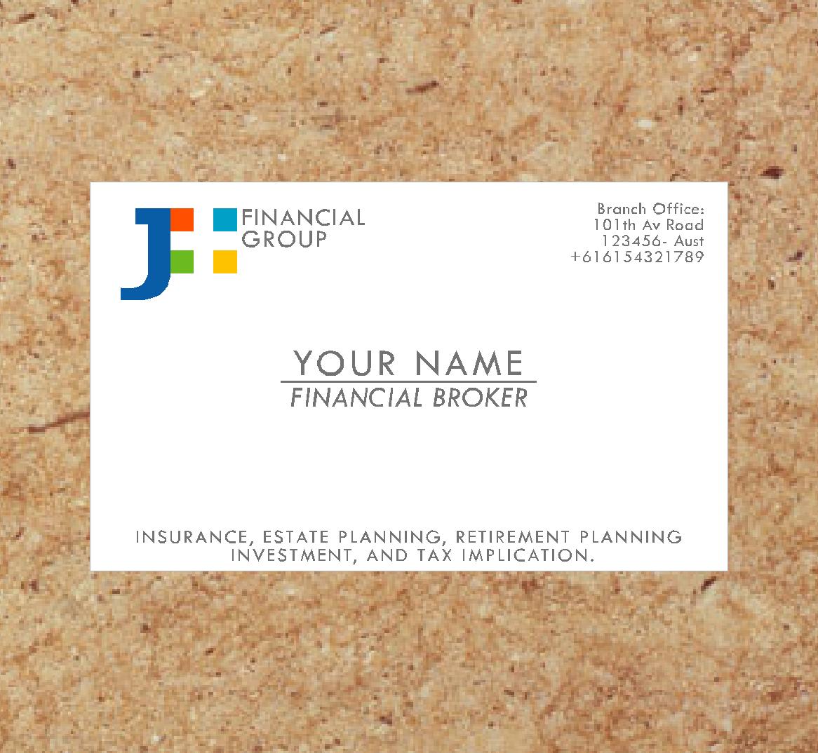 Business Card & Stationery Design Entry 254993 submitted by old papa to the contest for JPLUS FINANCIAL GROUP run by Jplusfg