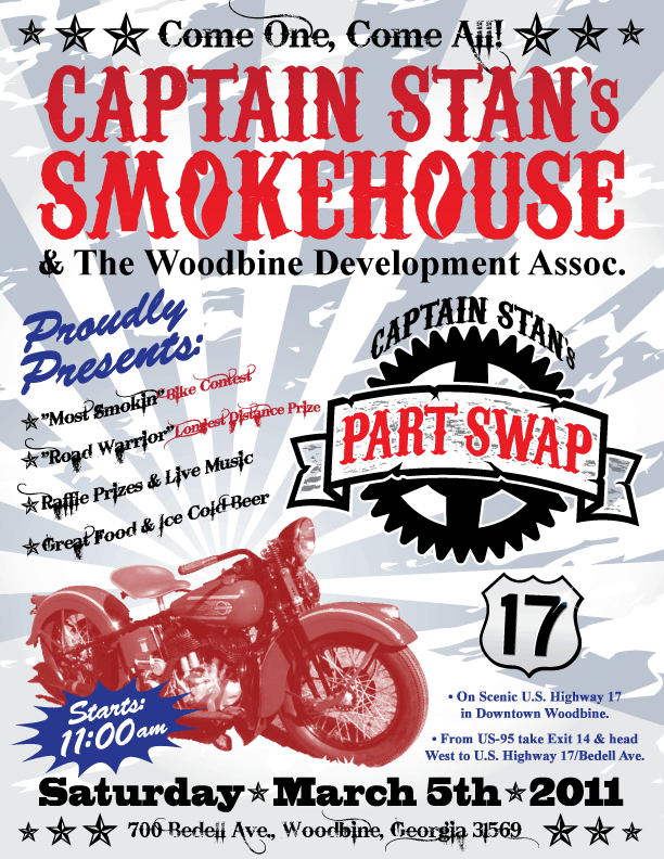 Graphic Design Entry 299726 submitted by NidusGraphics to the contest for Captain Stan's Smokehouse - (Biker) Part Swap Flyer run by Burgercue