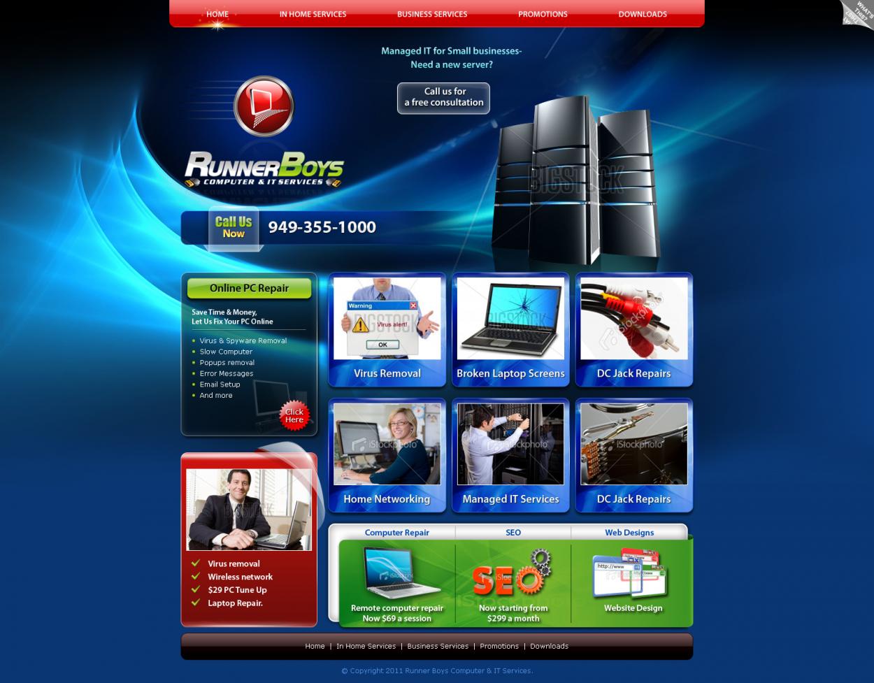 Web Design entry 334375 submitted by dreamcomputers to the Web Design for Website for Computer Repairs run by eldad5005