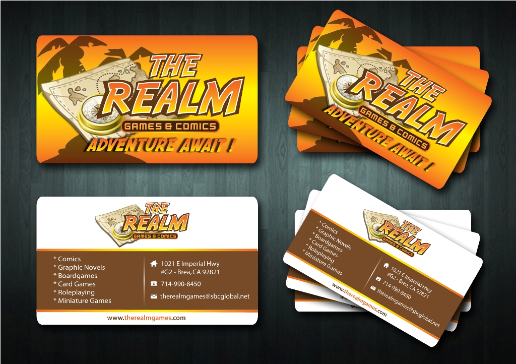Business Card & Stationery Design entry 383914 submitted by ardinonino to the Business Card & Stationery Design for The Realm, Games & Comics run by realmgames