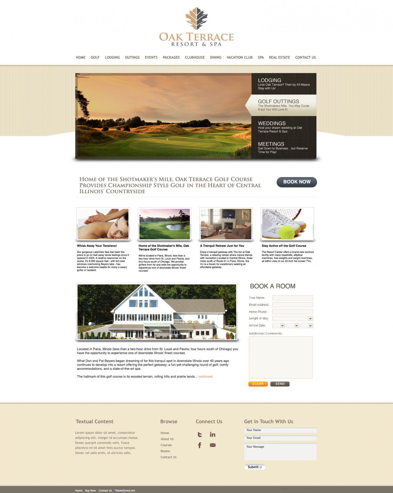 Web Design Entry 451236 submitted by BlueCoral to the contest for http://oakterraceresort.com/ run by aw1836