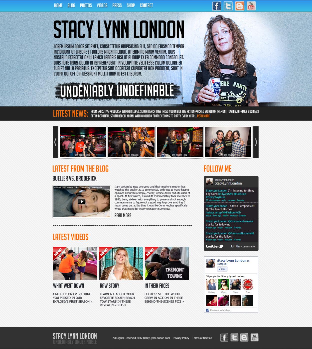 Web Design Entry 495074 submitted by brandasaur to the contest for Stacy Lynn London run by stacylondon