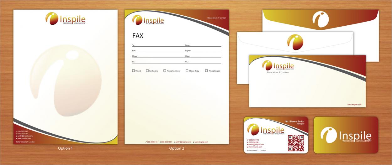 Business Card & Stationery Design entry 560918 submitted by nerdcreatives to the Business Card & Stationery Design for Inspile LLC run by inspile