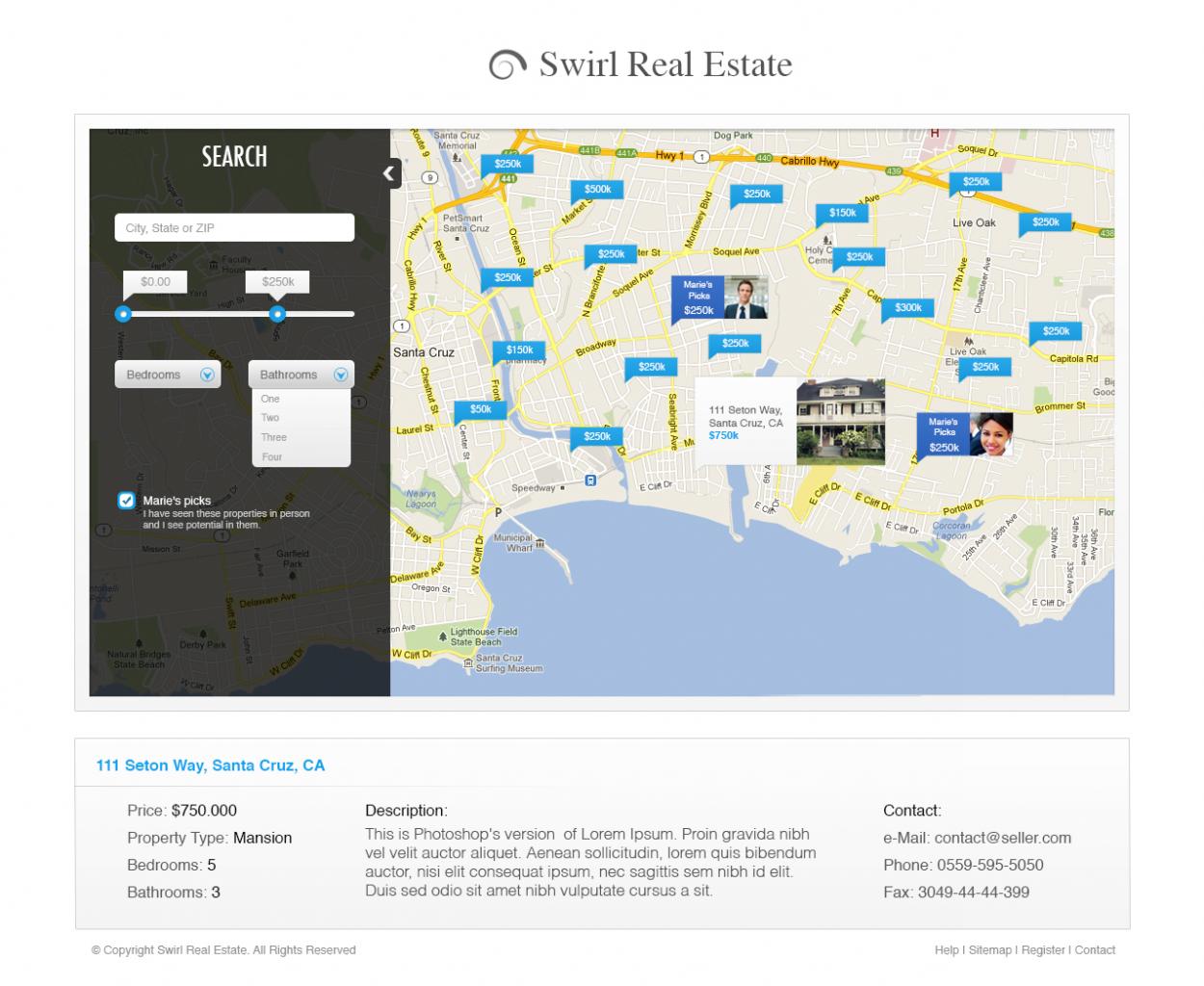 Web Design Entry 593633 submitted by cozmy to the contest for Real Estate in Santa Cruz CA run by MR