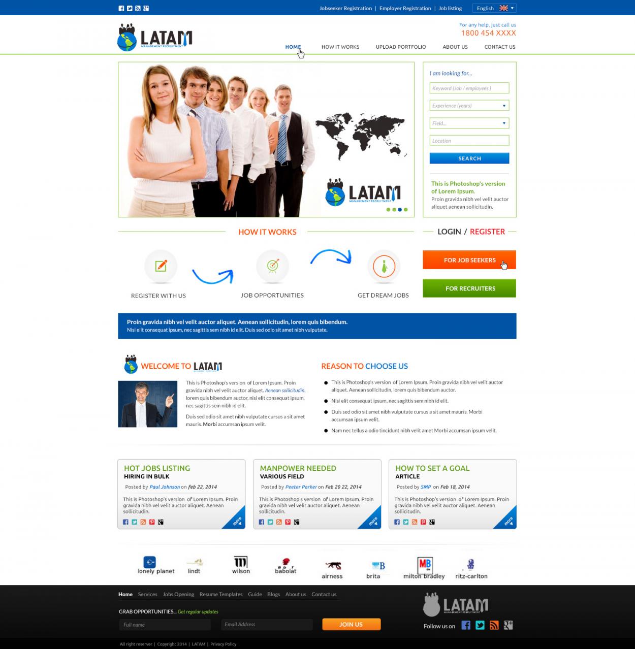 Web Design Entry 816116 submitted by wirepaper to the contest for LATAM Management Recruitment run by cmcons