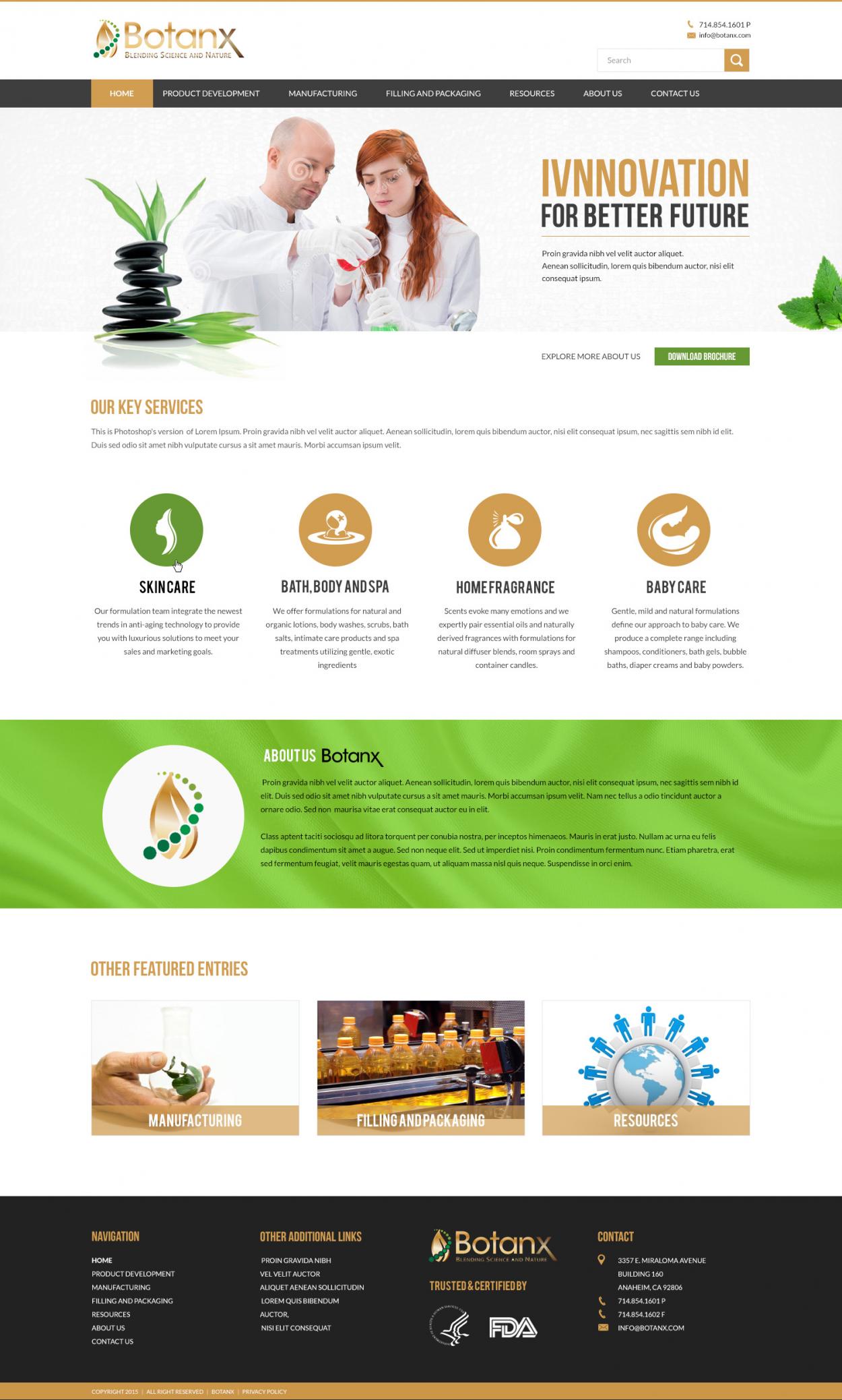 Web Design Entry 975741 submitted by wirepaper to the contest for Botanx, LLC run by botanxllc