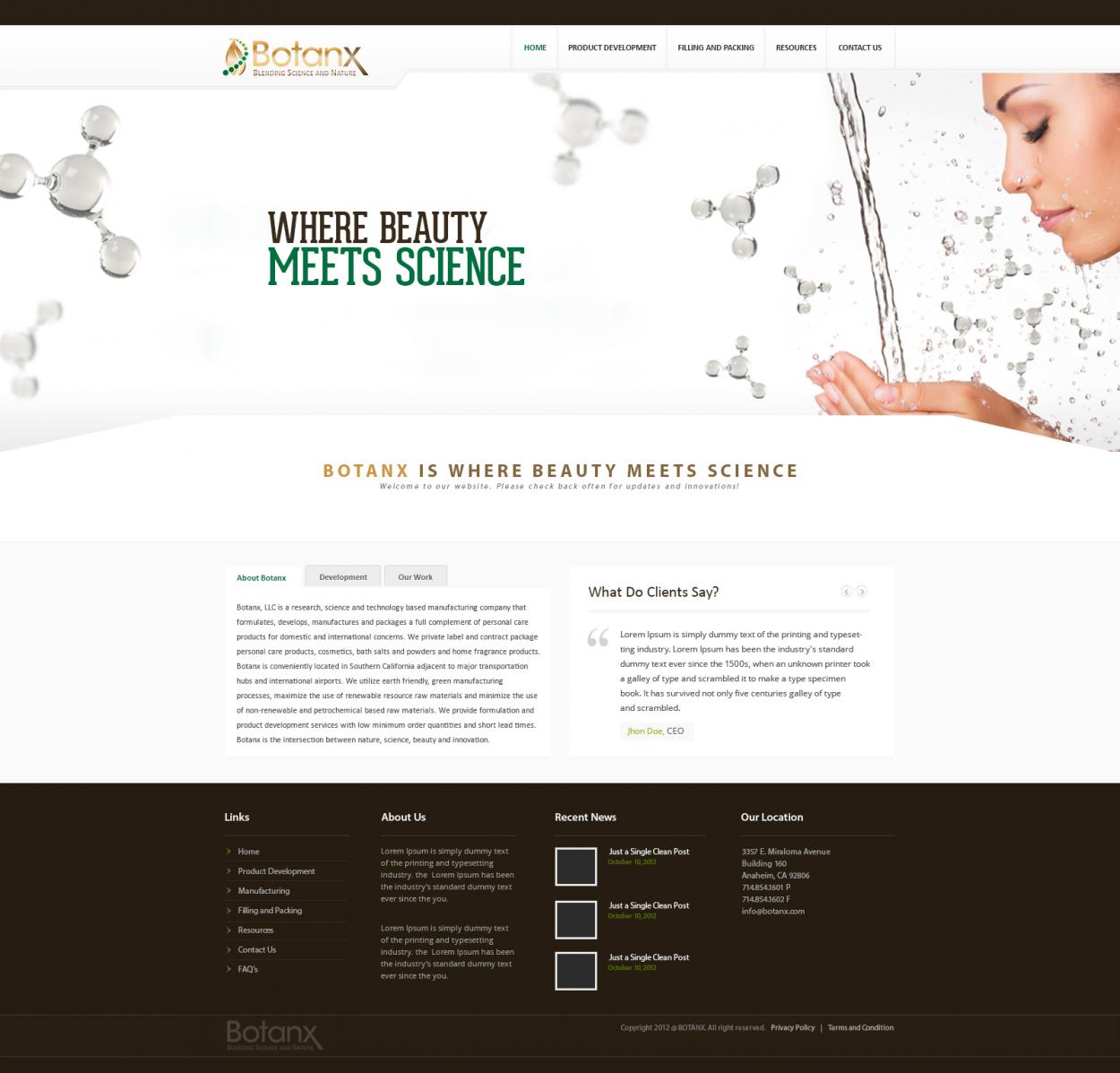 Web Design Entry 975742 submitted by HisEye4Dezign to the contest for Botanx, LLC run by botanxllc