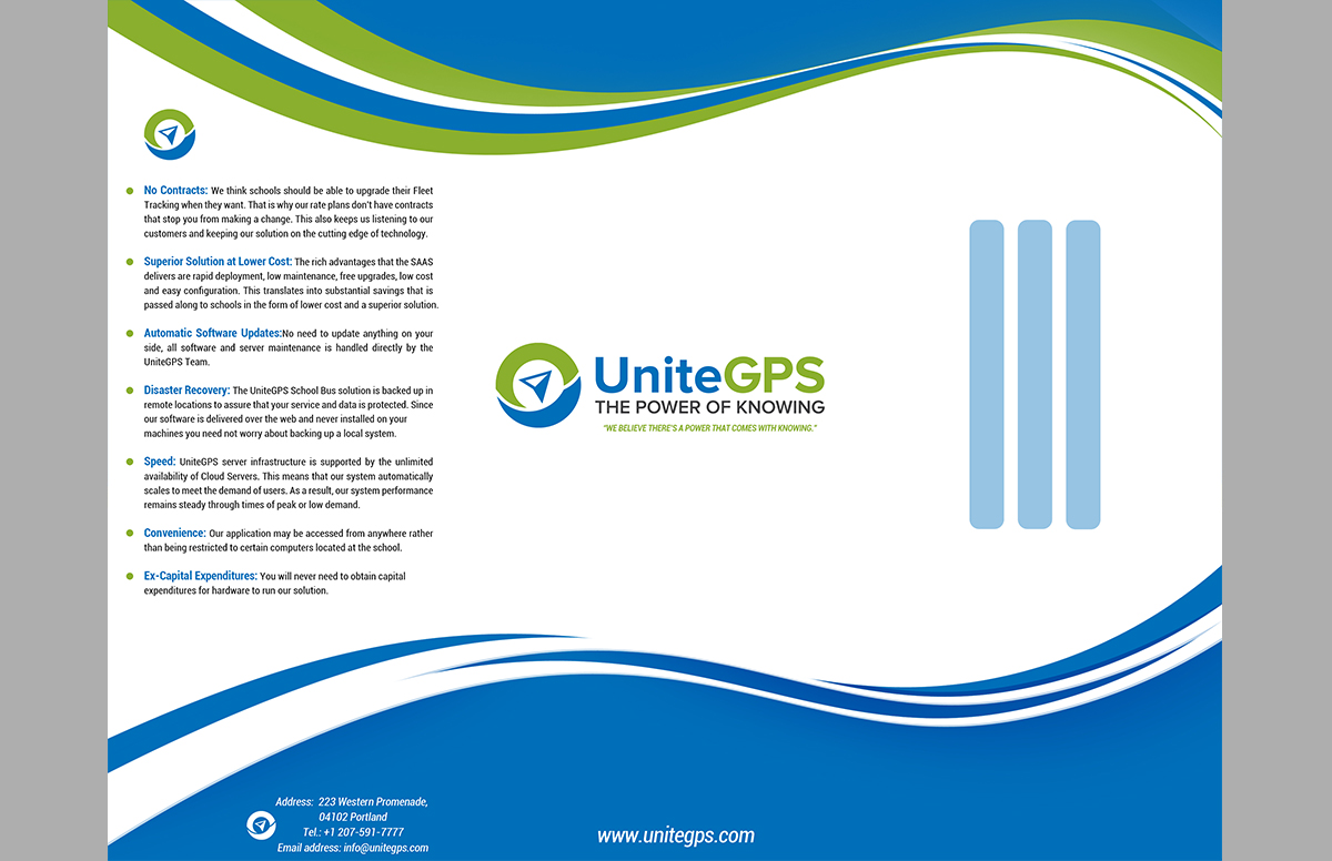 Brochure Design Entry 1126039 submitted by jonny2quest to the contest for UniteGPS run by christopherbunnell