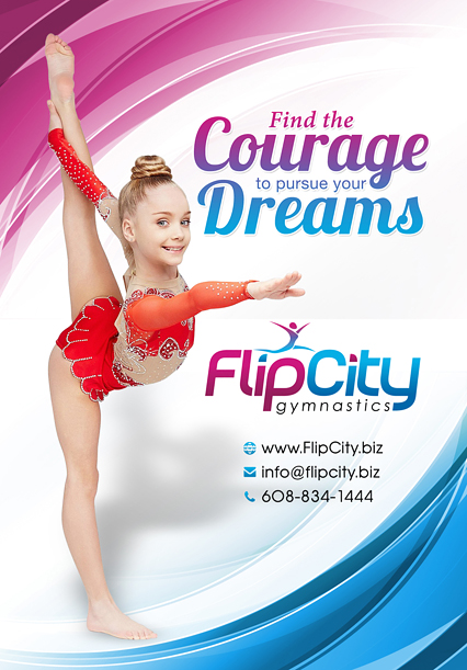 Banner Ad Design Entry 1176452 submitted by pink to the contest for Flip City Gymnastics run by Katian