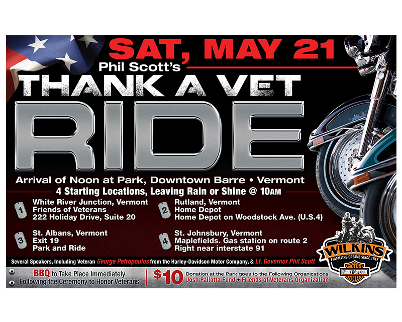 Graphic Design Entry 1192148 submitted by creditstothem to the contest for Phil Scott's Thank a Vet Ride run by WilkinsHD