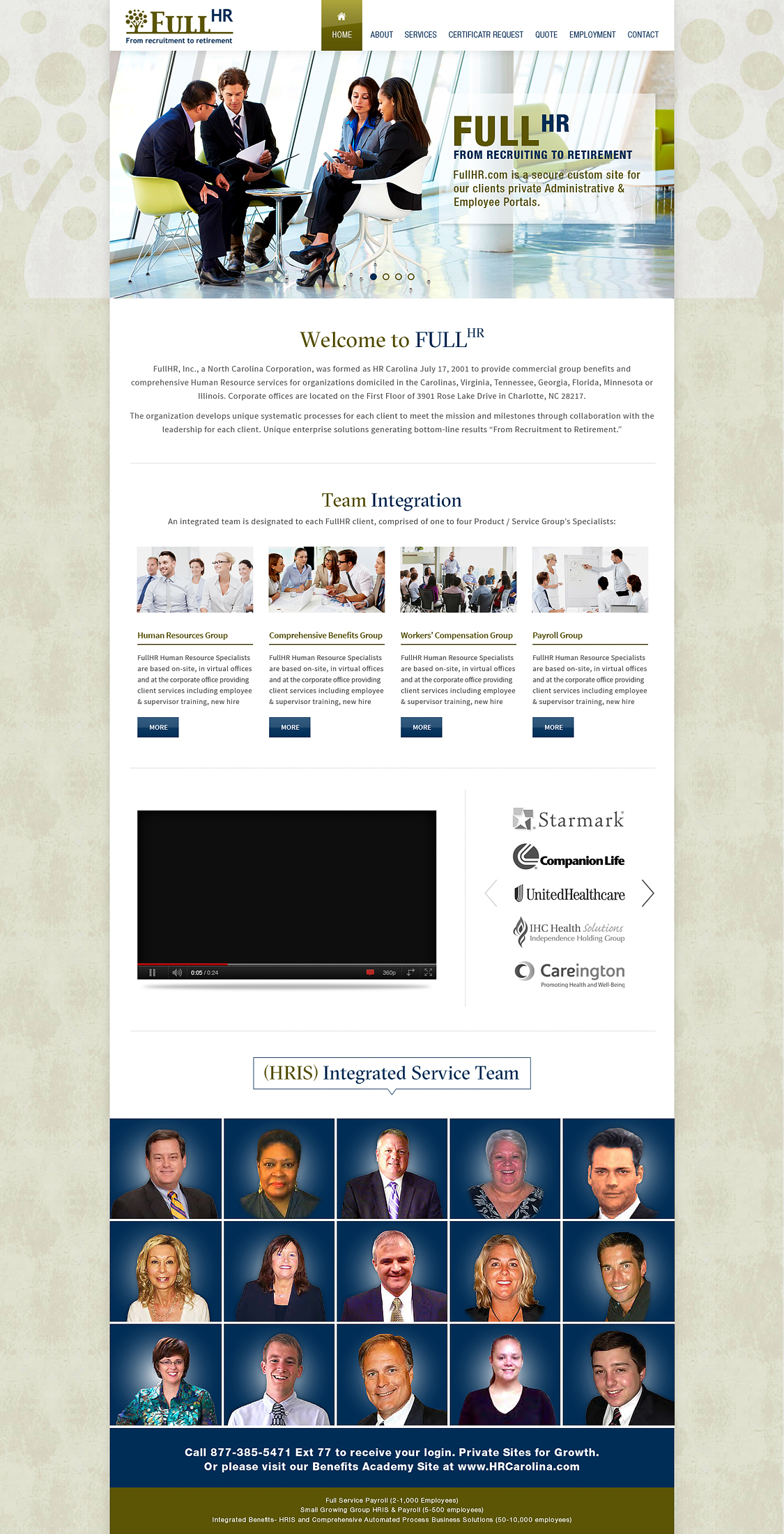 Web Design Entry 1271204 submitted by pink to the contest for FullHR, Inc: Corporate Information & Sales website  From Recruitment to Retirement run by TPAs-inc