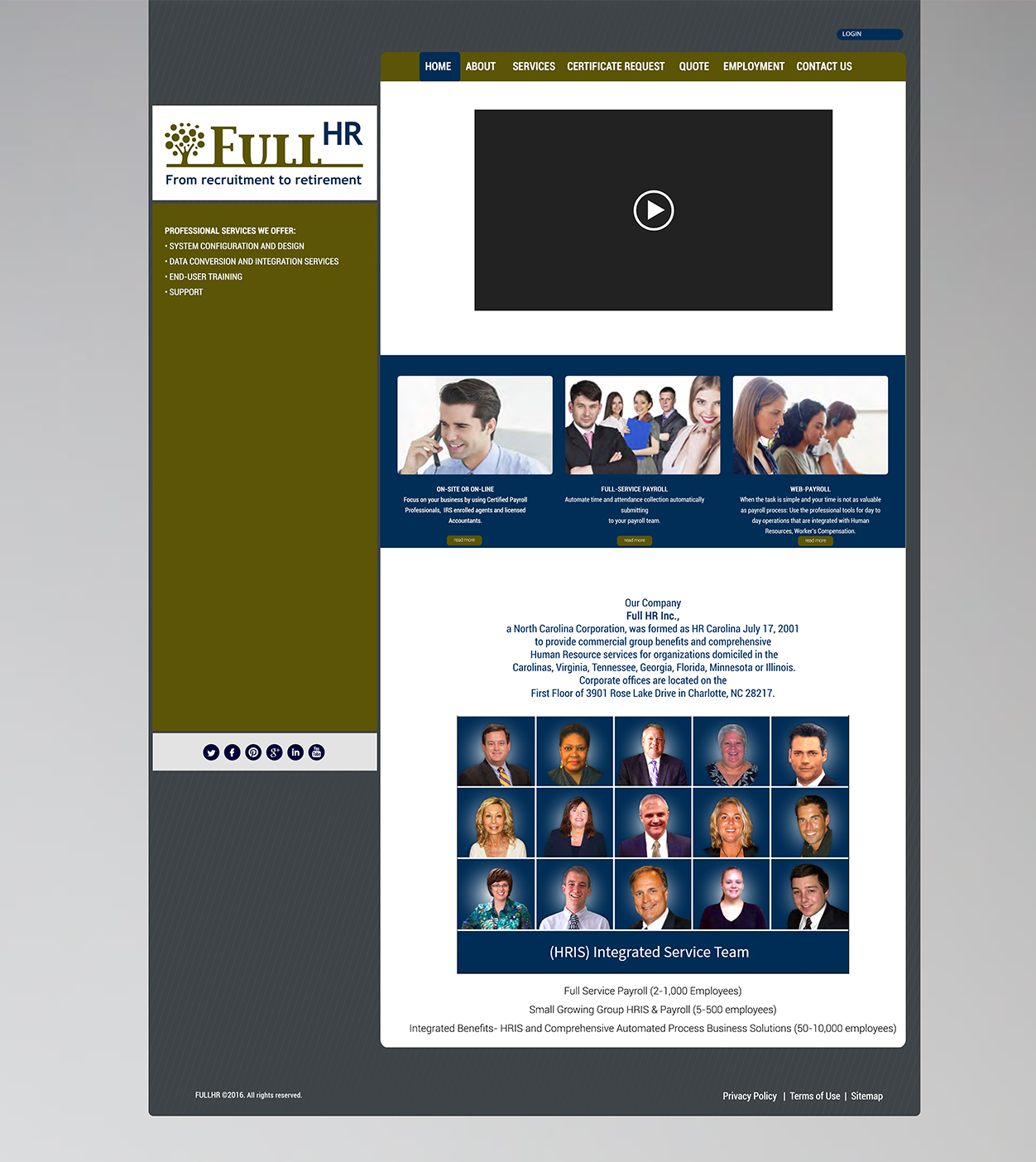 Web Design Entry 1272403 submitted by jonny2quest to the contest for FullHR, Inc: Corporate Information & Sales website  From Recruitment to Retirement run by TPAs-inc