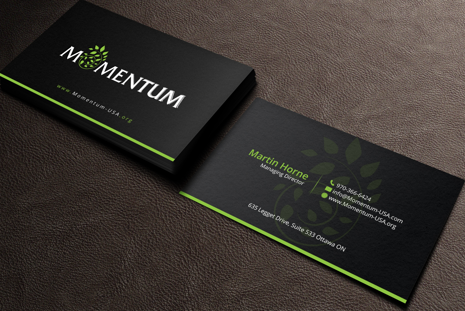 Business Card & Stationery Design entry 1335444 submitted by indeyzn to the Business Card & Stationery Design for Momentum run by kimsedona