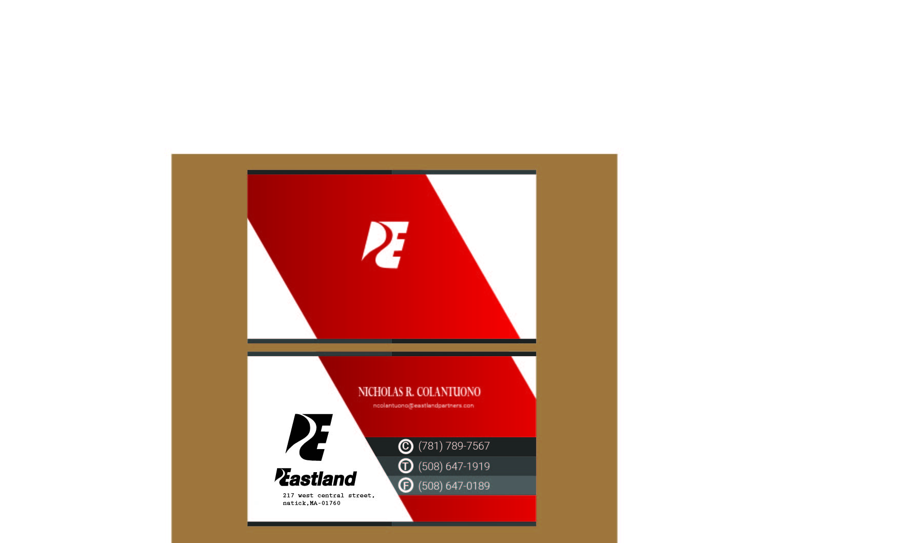 Business Card & Stationery Design Entry 1389603 submitted by sjv27 to the contest for Eastland Partners Inc.  run by eschollard