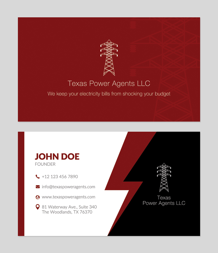 Business Card & Stationery Design Entry 1343863 submitted by pink to the contest for Texas Power Agents LLC run by Chris@TexasPowerAgents.com