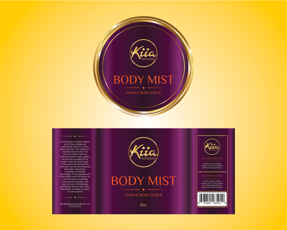 Graphic Design Entry 1397325 submitted by lurth to the contest for Kiia bath  & body run by kiiabb