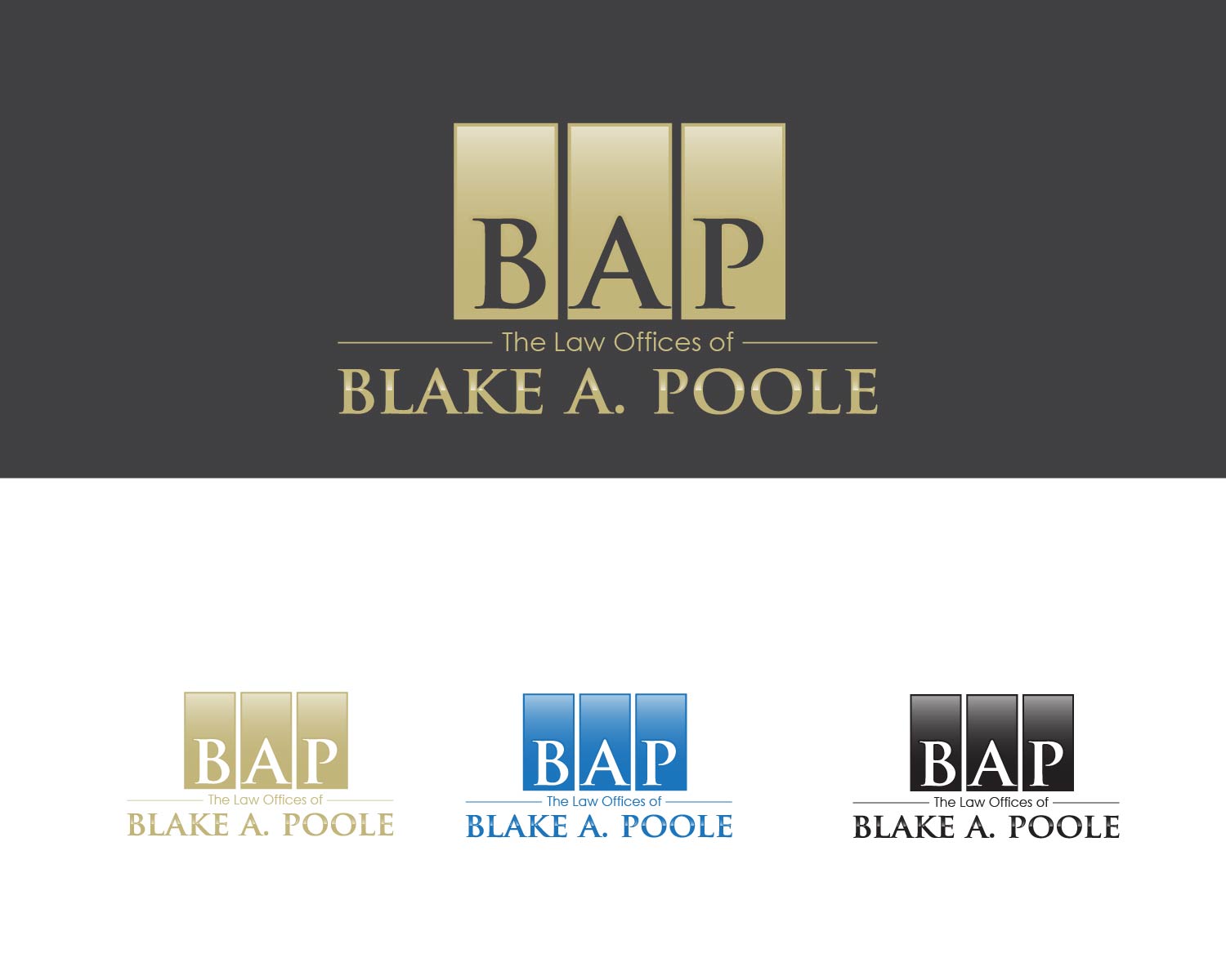Logo Design entry 1462767 submitted by jymarie01 to the Logo Design for The Law Offices of Blake A. Poole run by bpoole