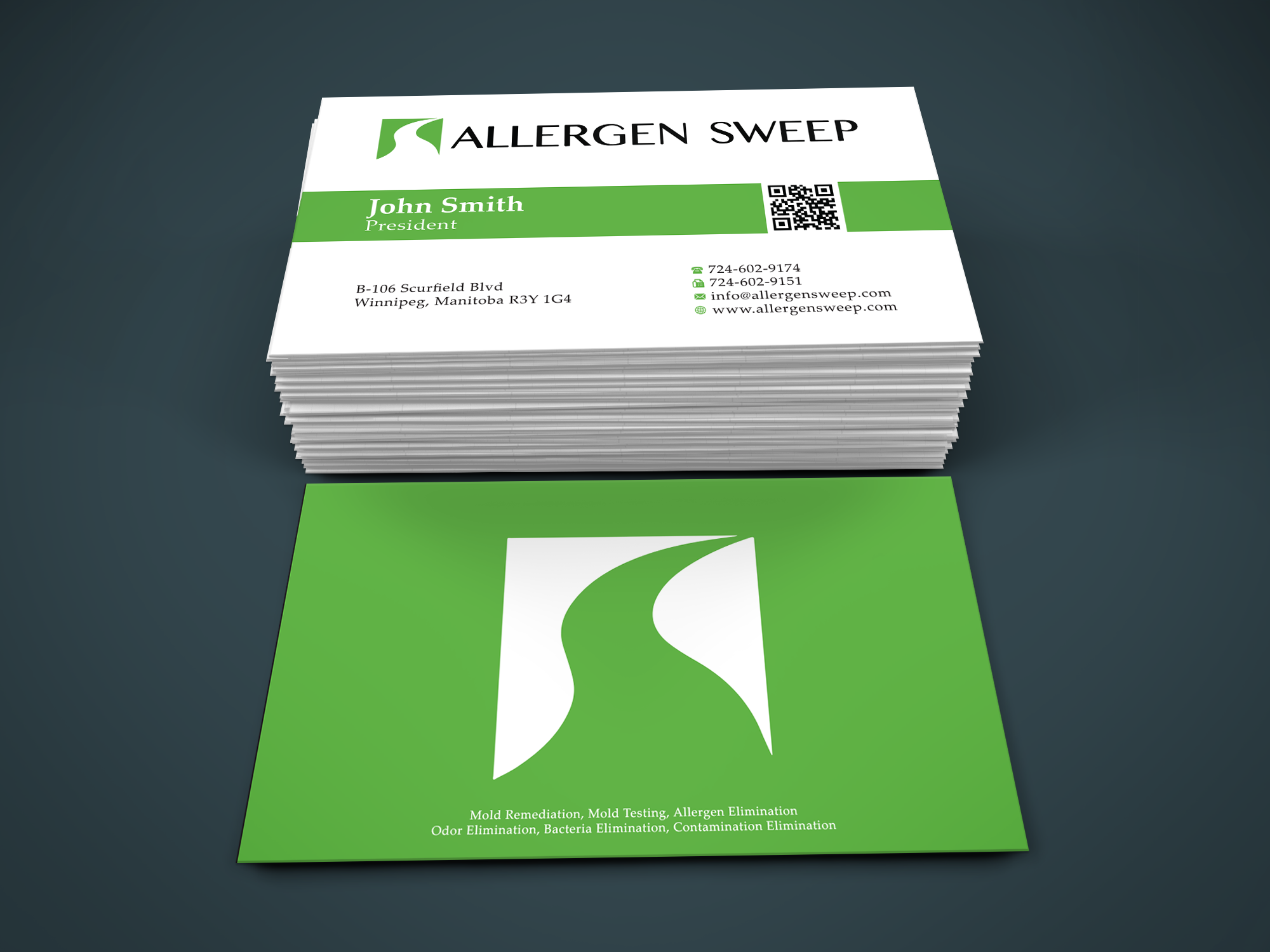 Business Card & Stationery Design Entry 1525306 submitted by PANTONE to the contest for Allergen Sweep, LLC. run by rhemphill@allergensweep.com