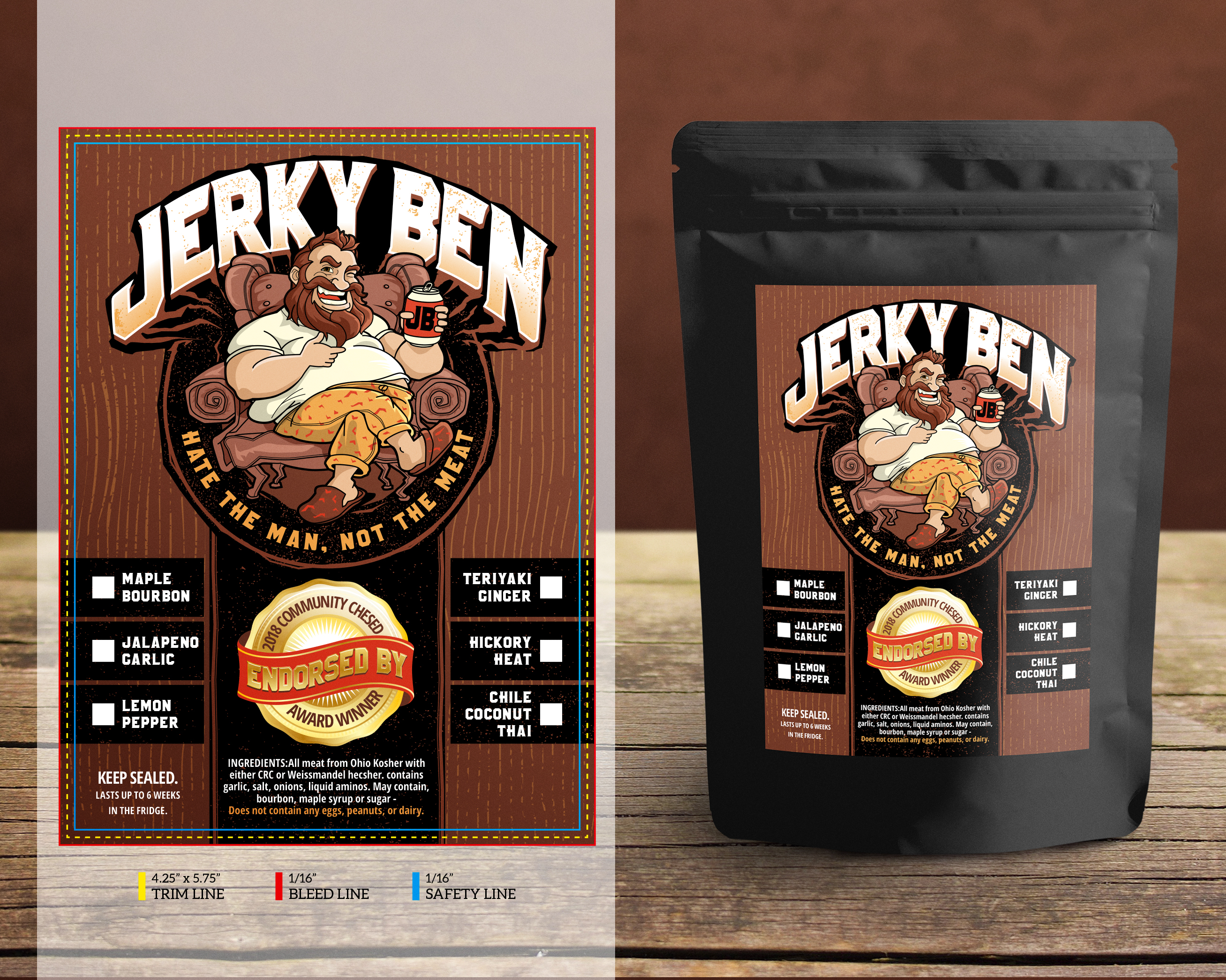 Graphic Design entry 1634075 submitted by taks0not to the Graphic Design for Jerky Ben run by chafetzben