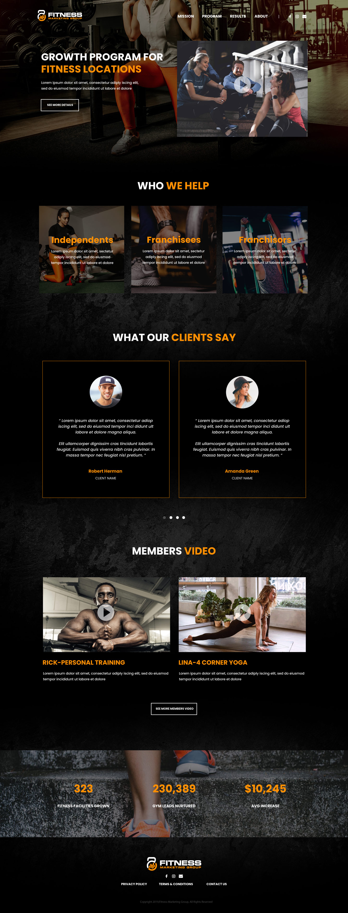 Web Design Entry 1780221 submitted by Ch@mp88 to the contest for Fitness Marketing Group run by WatanabeStevenC