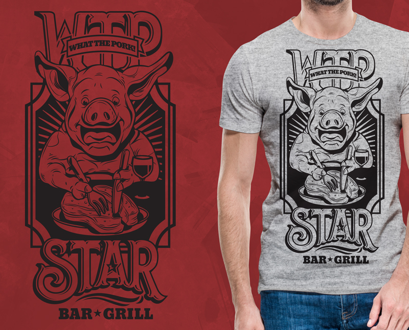 T-Shirt Design Entry 1860574 submitted by taks0not to the contest for Star Bar Grill Branson  run by StarBarGrill
