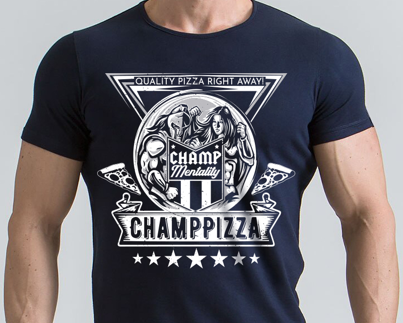 T-Shirt Design Entry 2102543 submitted by Jivani Brijesh to the contest for Champ Pizza run by TysonChamp