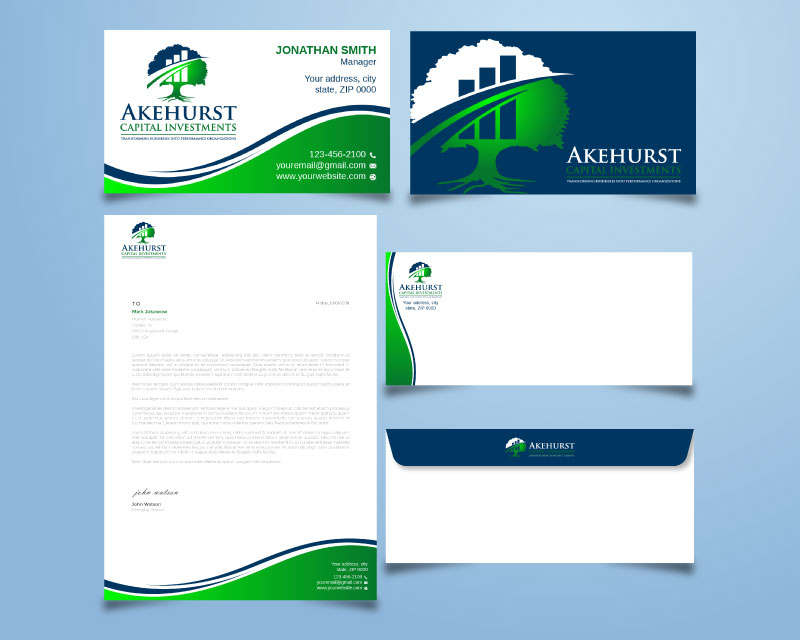 Business Card & Stationery Design Entry 2308219 submitted by Amit1991 to the contest for Akehurst Capital Investments run by akehurst
